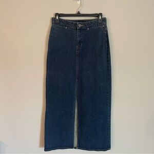 Gap Jean Denim Maxi Skirt Front Slit Size S